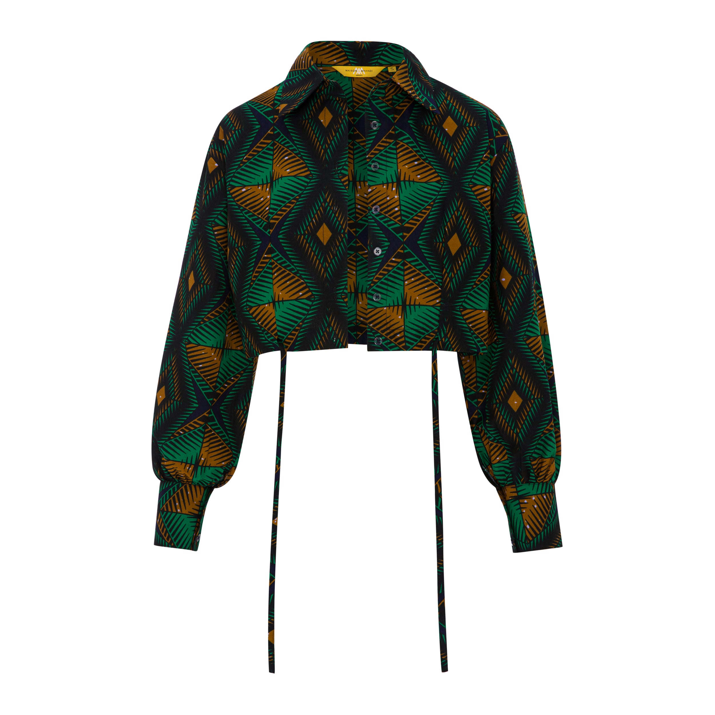 DIJE | Green & Brown Ankara Bolero Crop Jacket