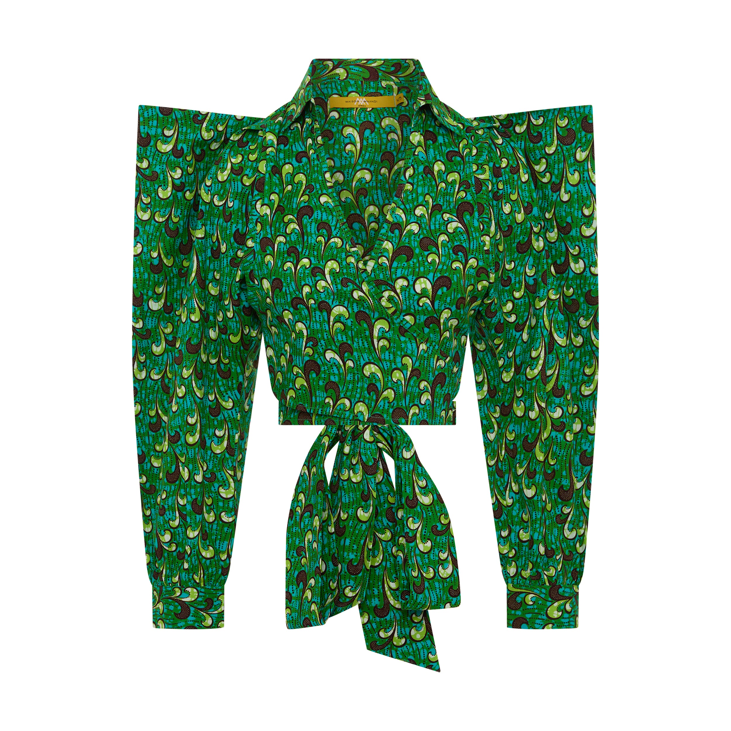 ZAHARA Emerald Green Ankara Crop Top