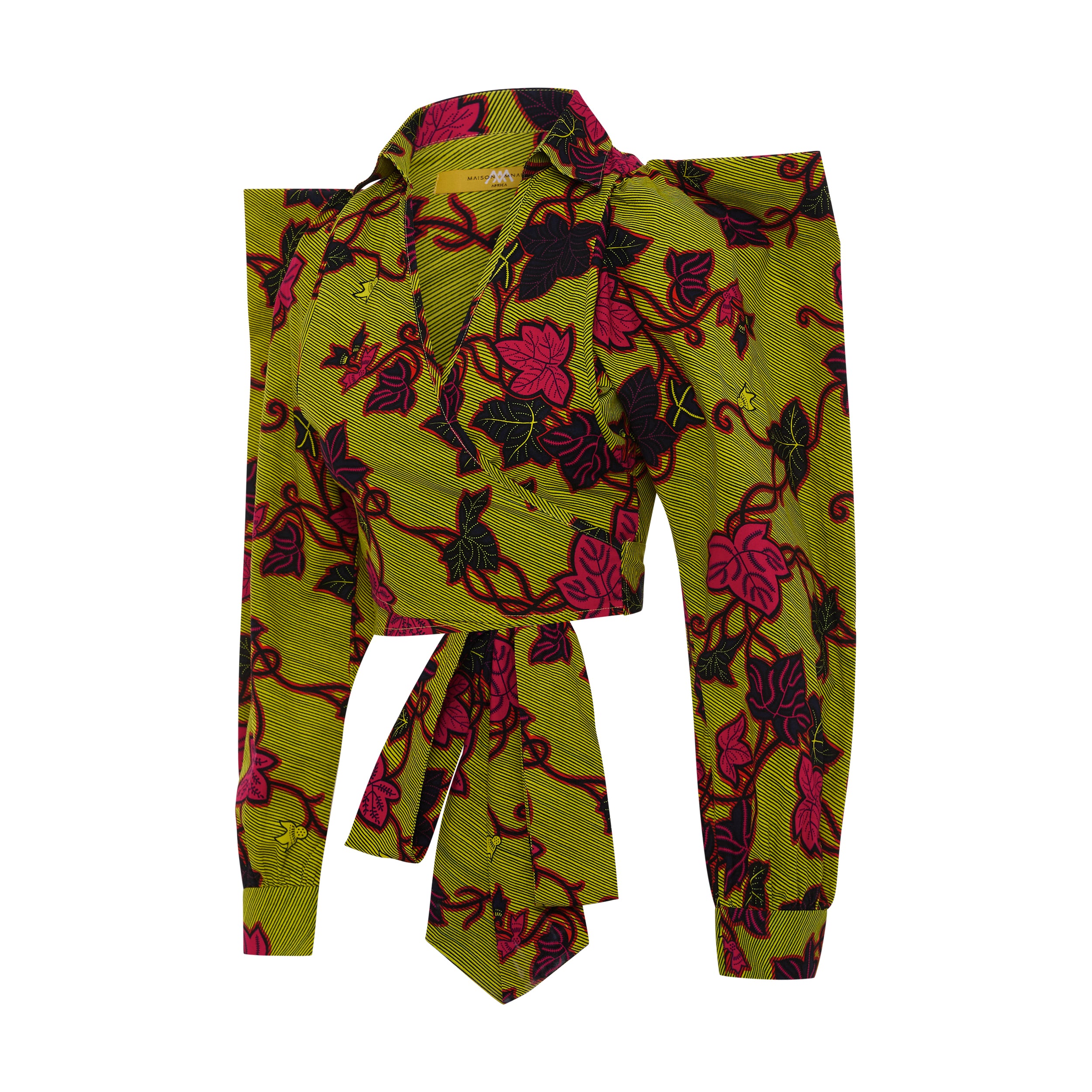 ZAHARA Green Ankara Crop Top