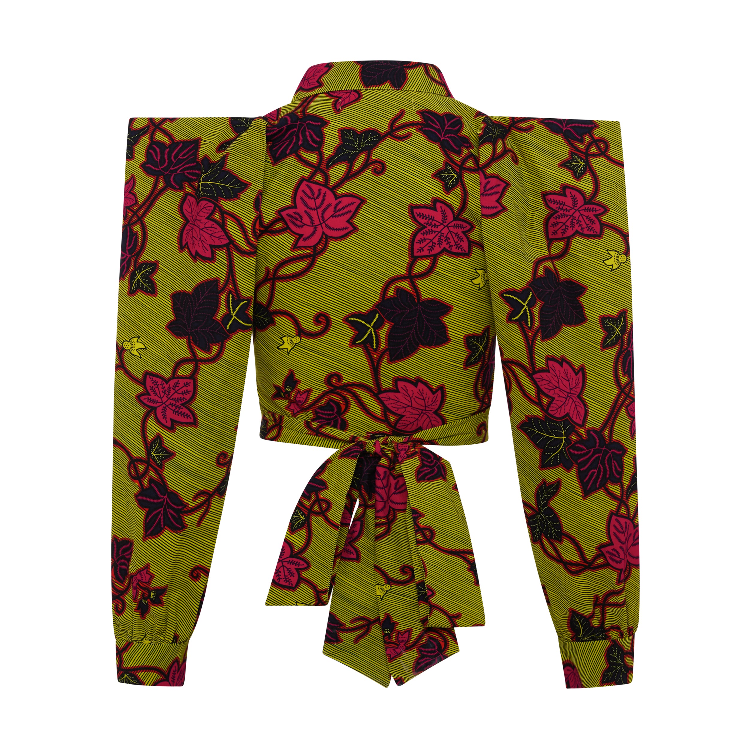 ZAHARA Green Ankara Crop Top