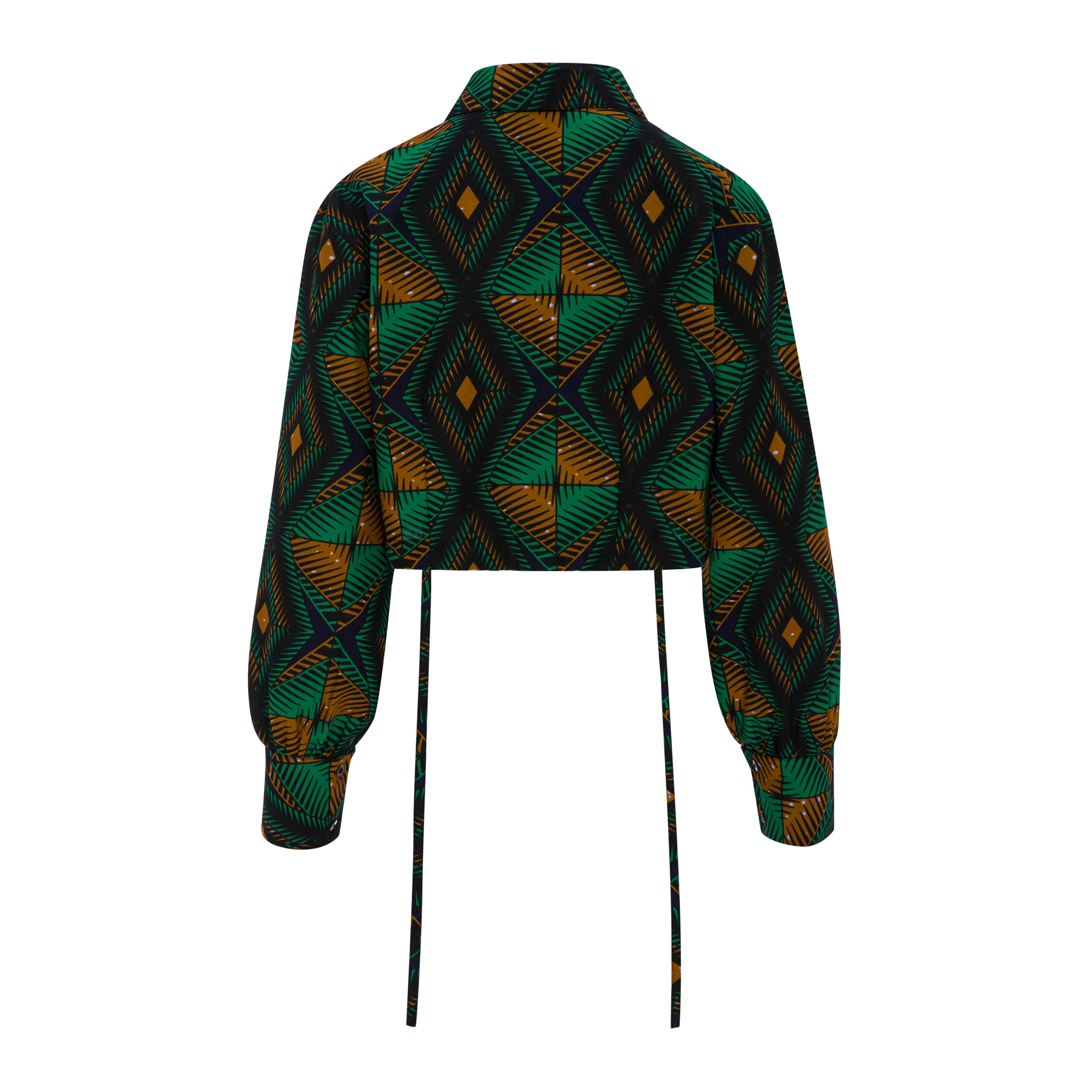 DIJE | Green & Brown Ankara Bolero Crop Jacket