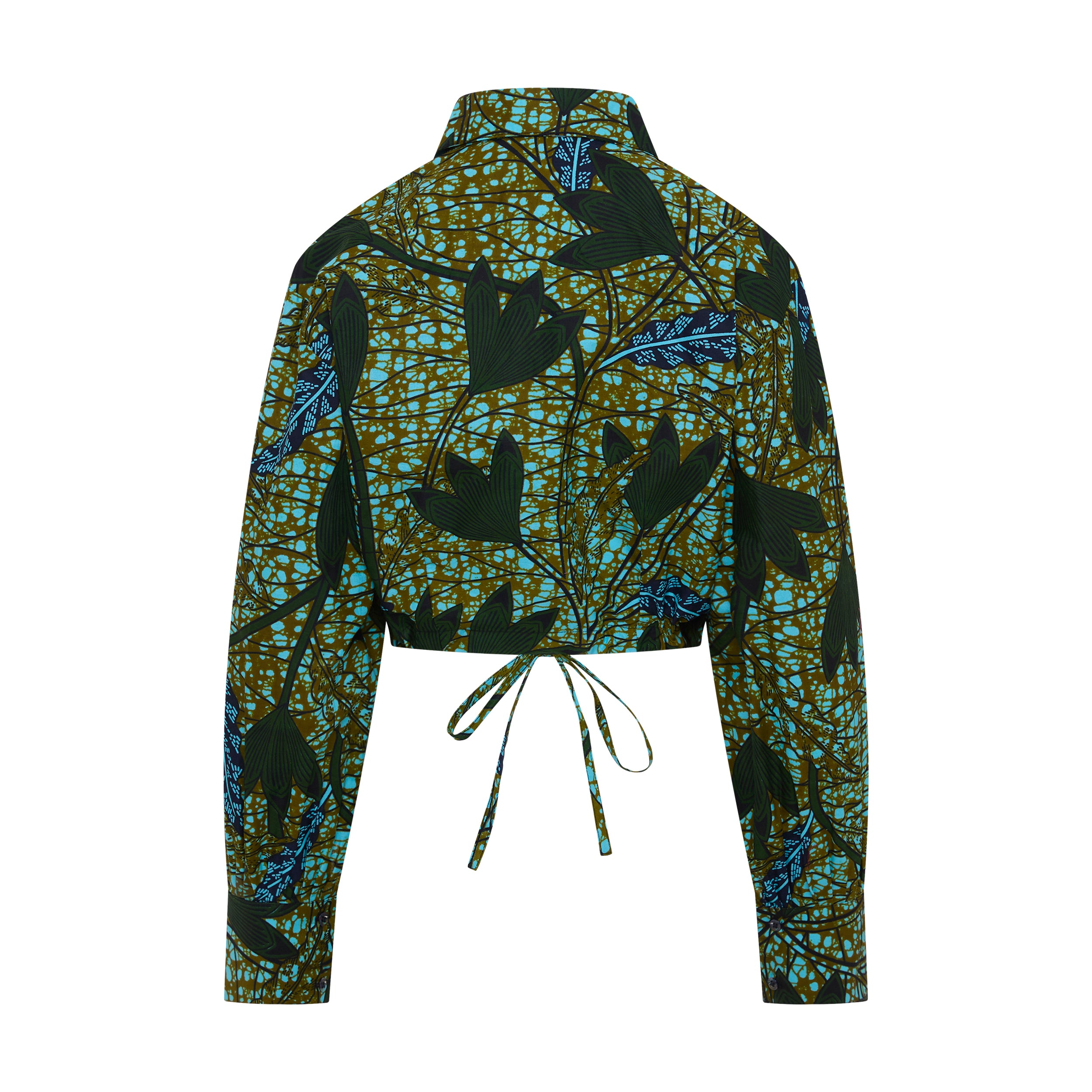 DIJE | Teal Green Ankara Bolero Crop Jacket