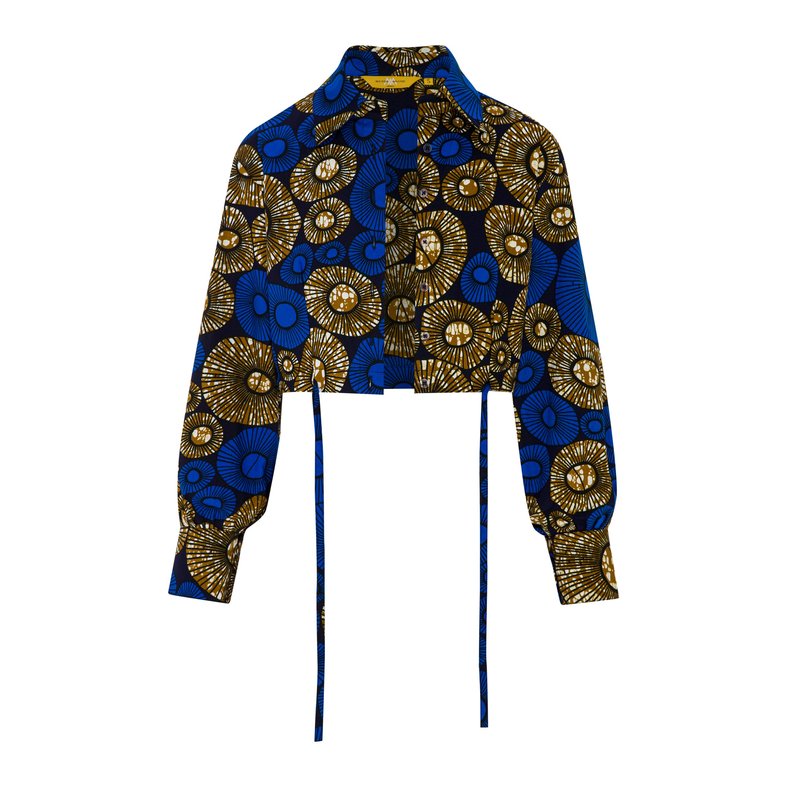 DIJE | Royal Blue & Brown Ankara Bolero Crop Jacket