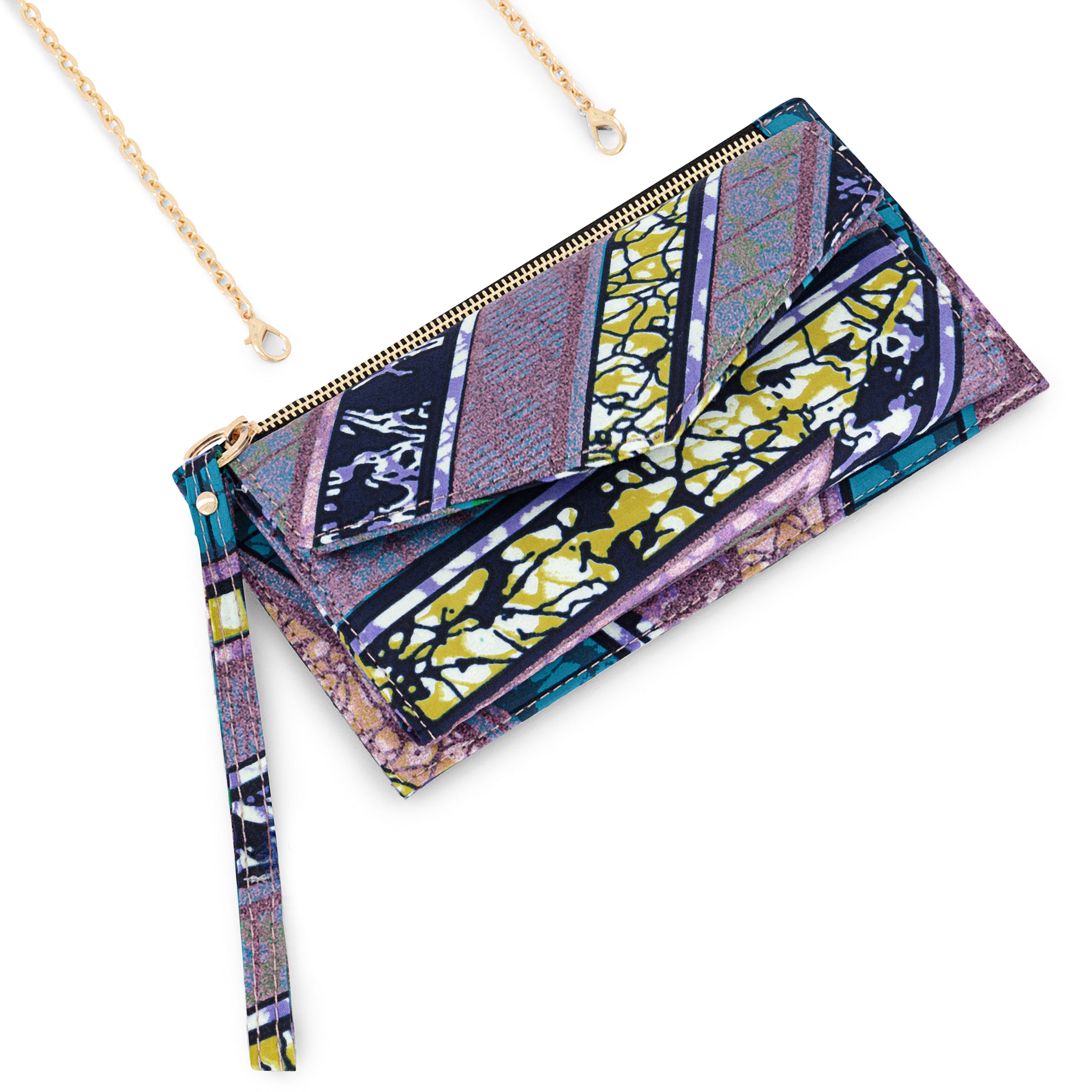 DEKA | Purple Multicolour Ankara Wallet