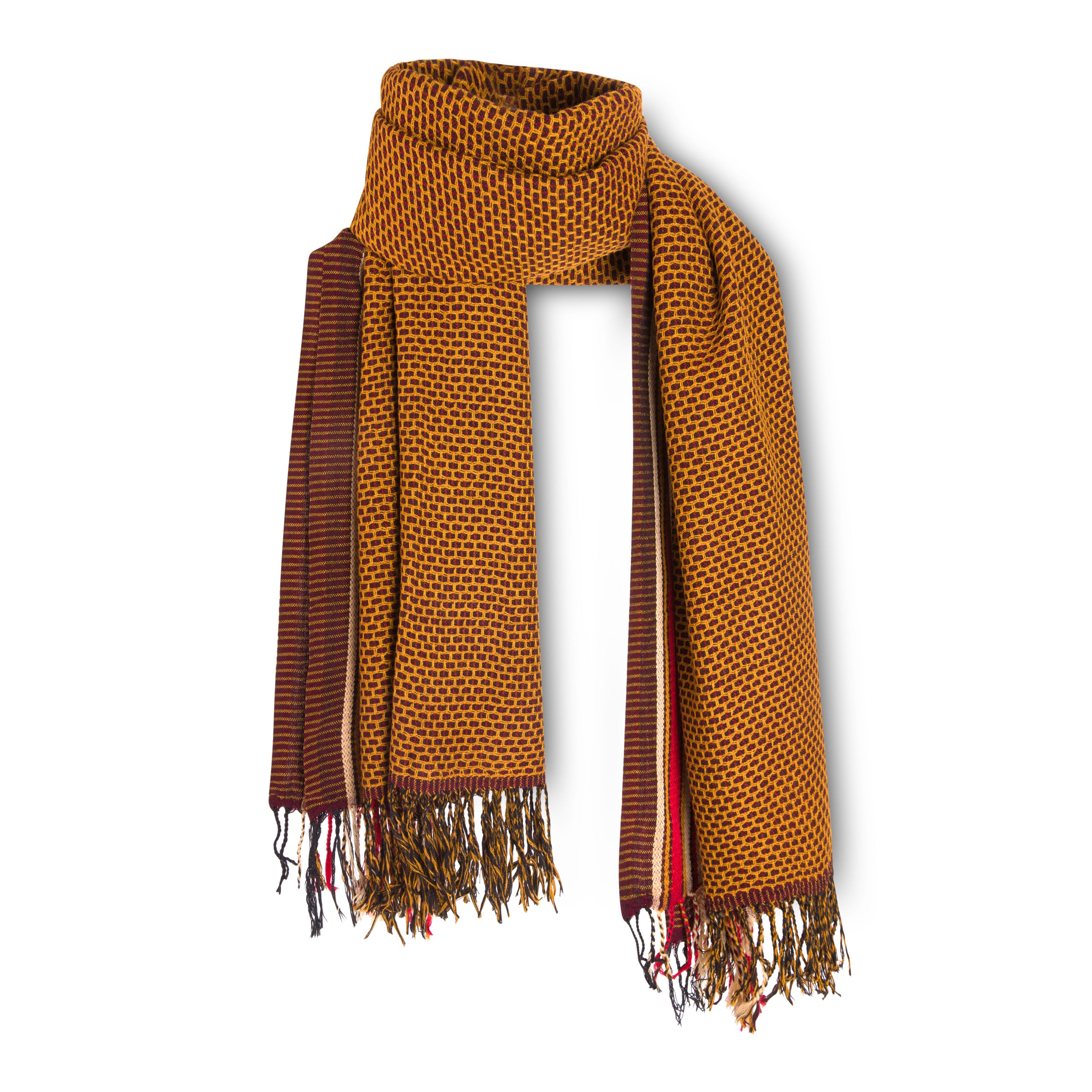 Golden Yellow & Brown Kikoy Scarf/Wrap