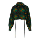 DIJE | Green & Brown Ankara Bolero Crop Jacket