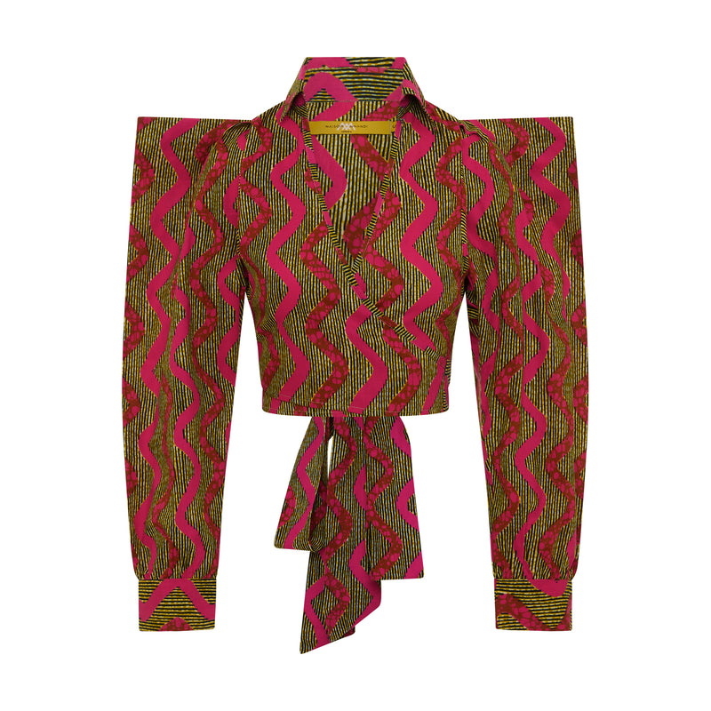 ZAHARA Pink Ankara Crop Top