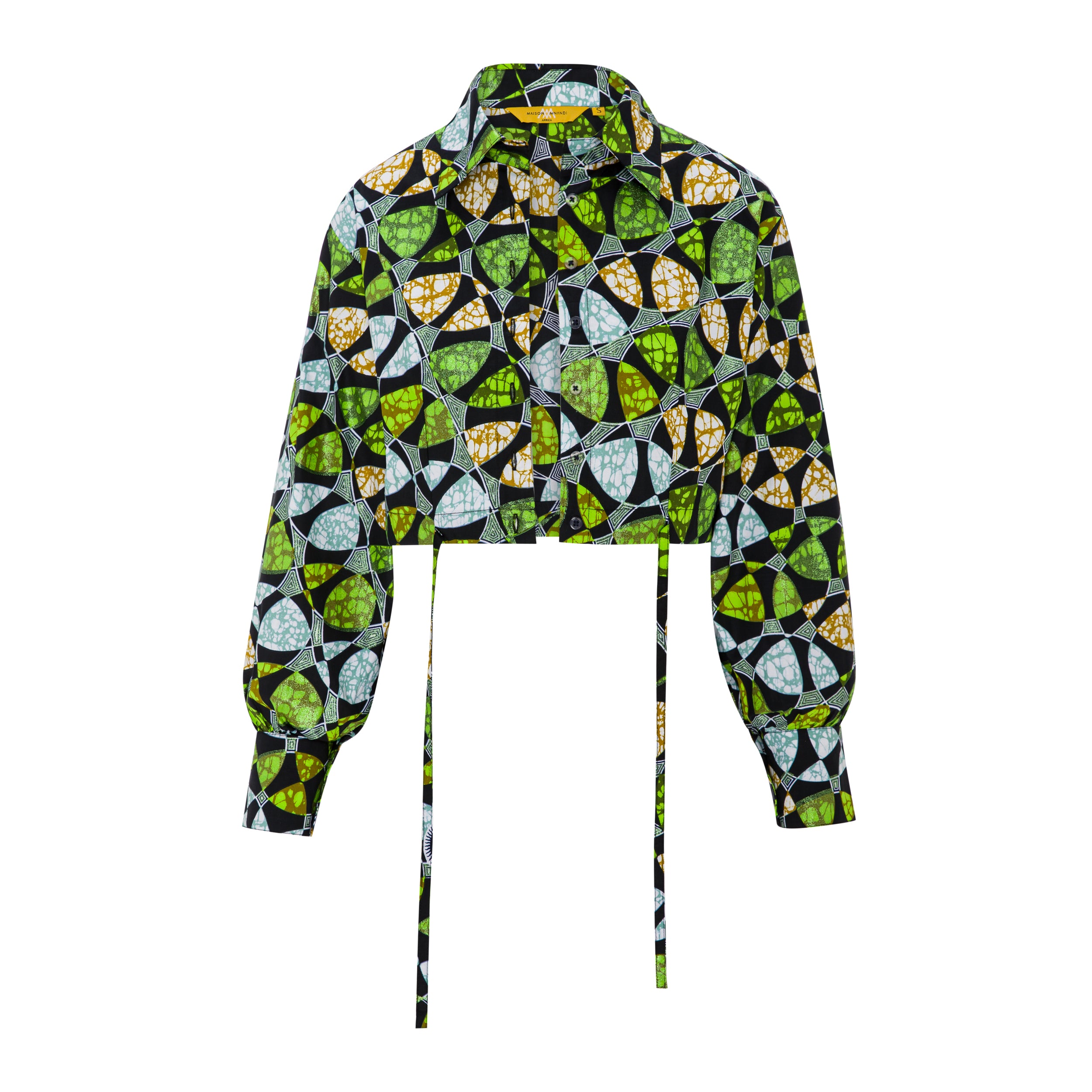 DIJE | Shimmery Green Ankara Wax Bolero Crop Jacket