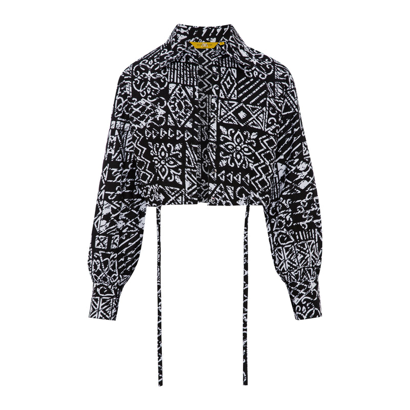 DIJE | Black & White Ankara Bolero Crop Jacket