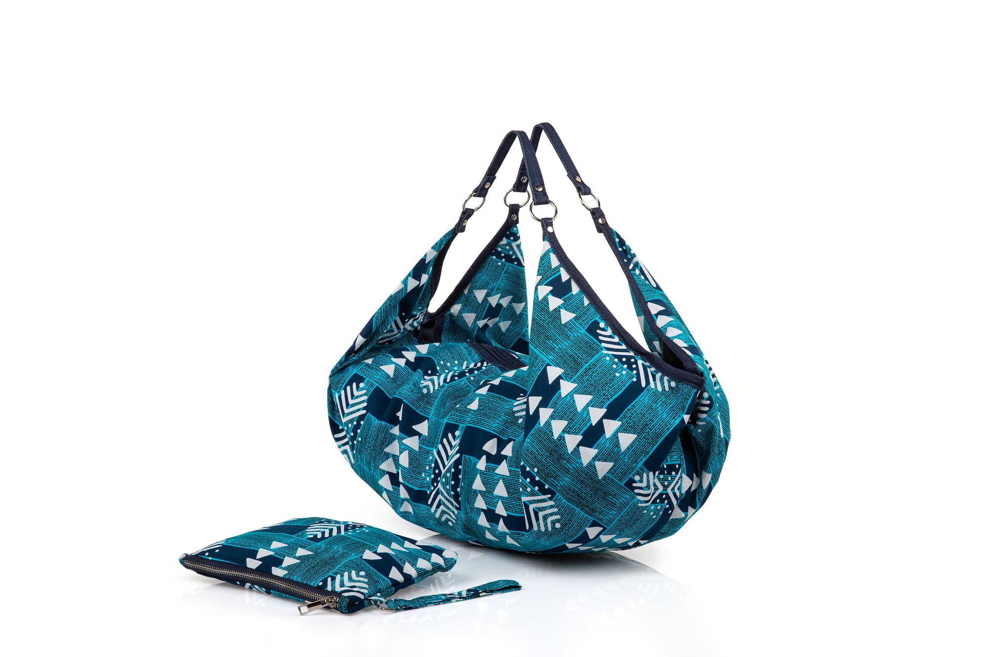 ZOLA | Blue & White Ankara Hobo Bag