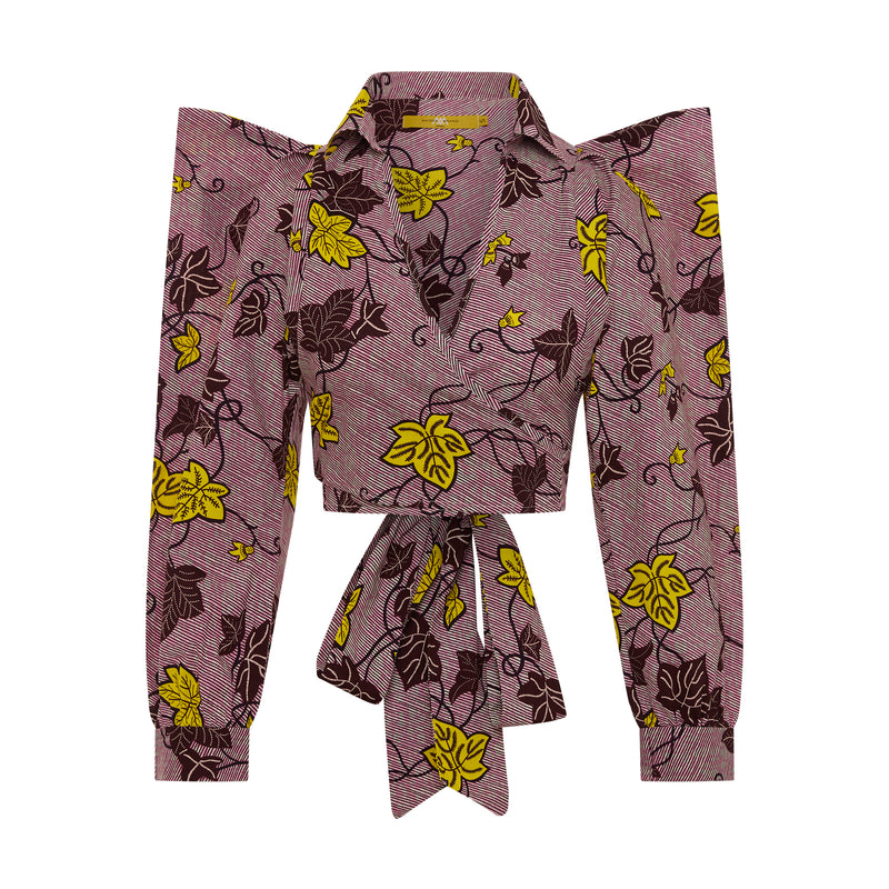 ZAHARA Rose Ankara Crop Top