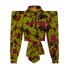 ZAHARA Green Ankara Crop Top