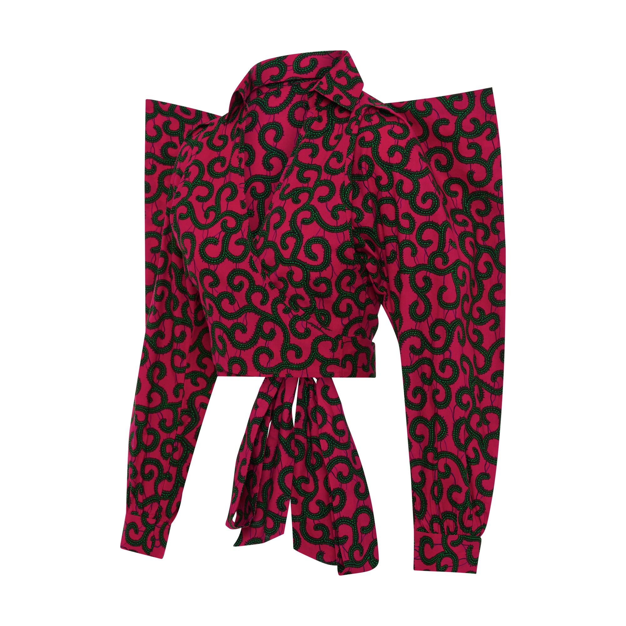 ZAHARA Fuscia Pink Ankara Crop Top