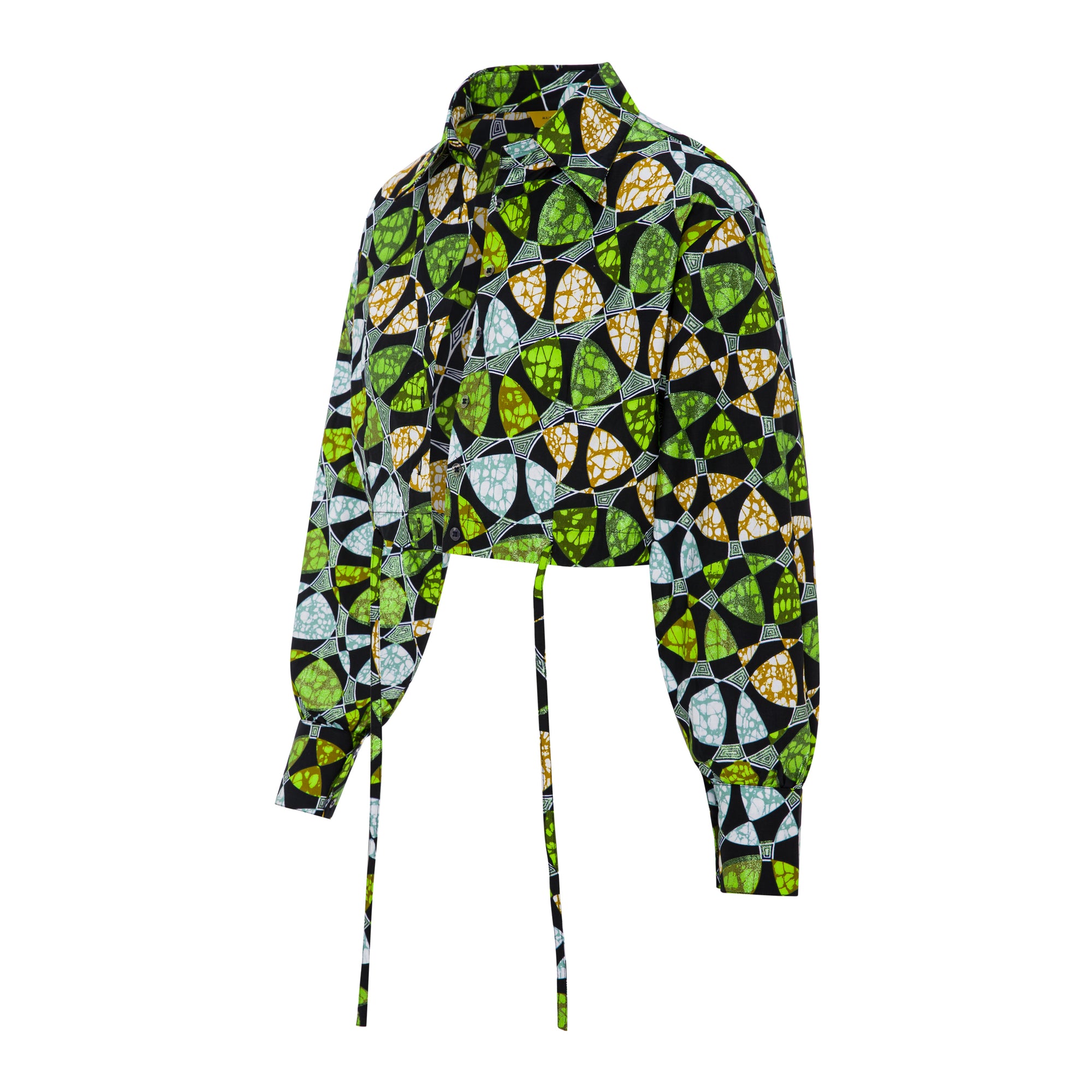 DIJE | Shimmery Green Ankara Wax Bolero Crop Jacket