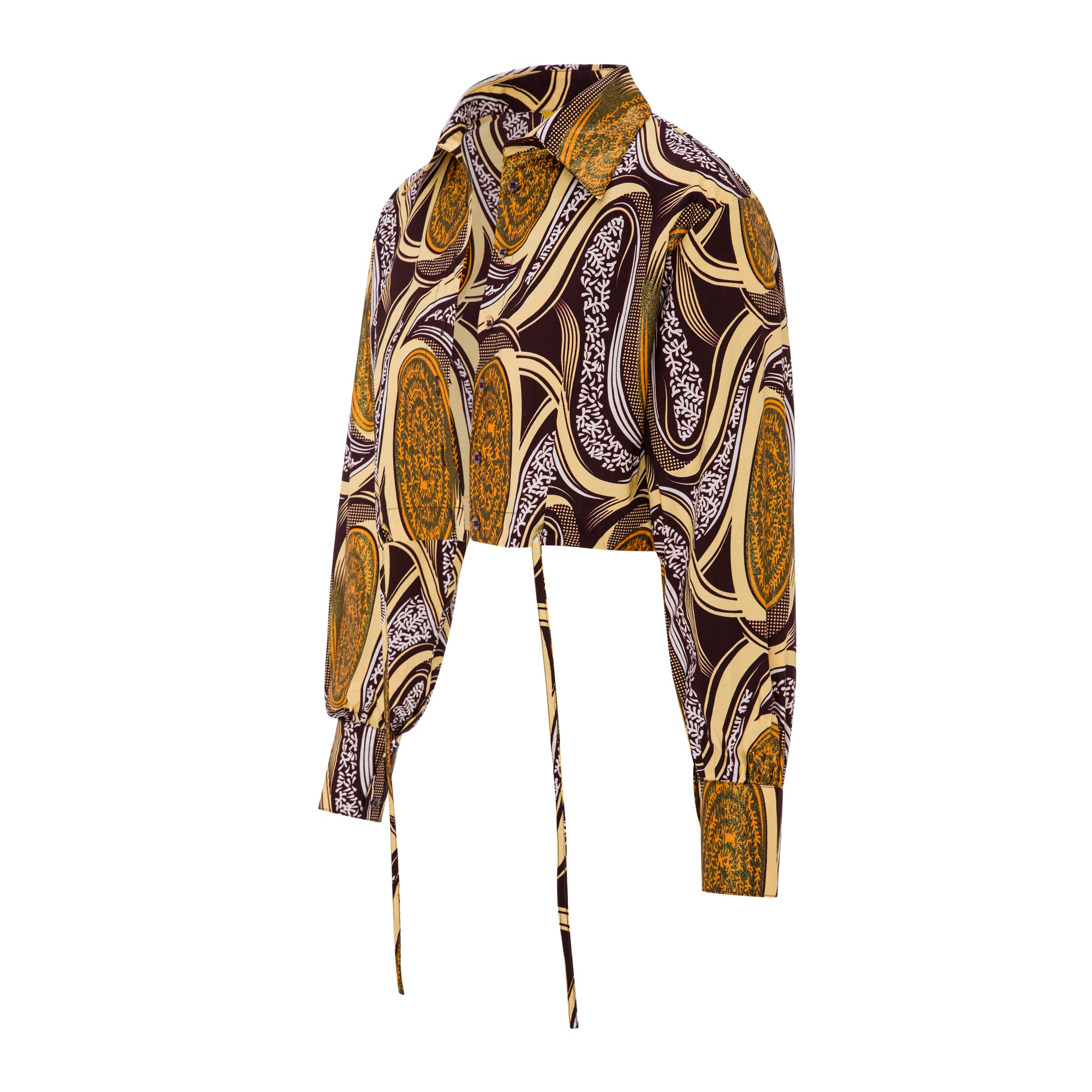 DIJE | Golden Ankara Wax Bolero Crop Jacket