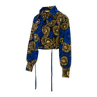 DIJE | Royal Blue & Brown Ankara Bolero Crop Jacket