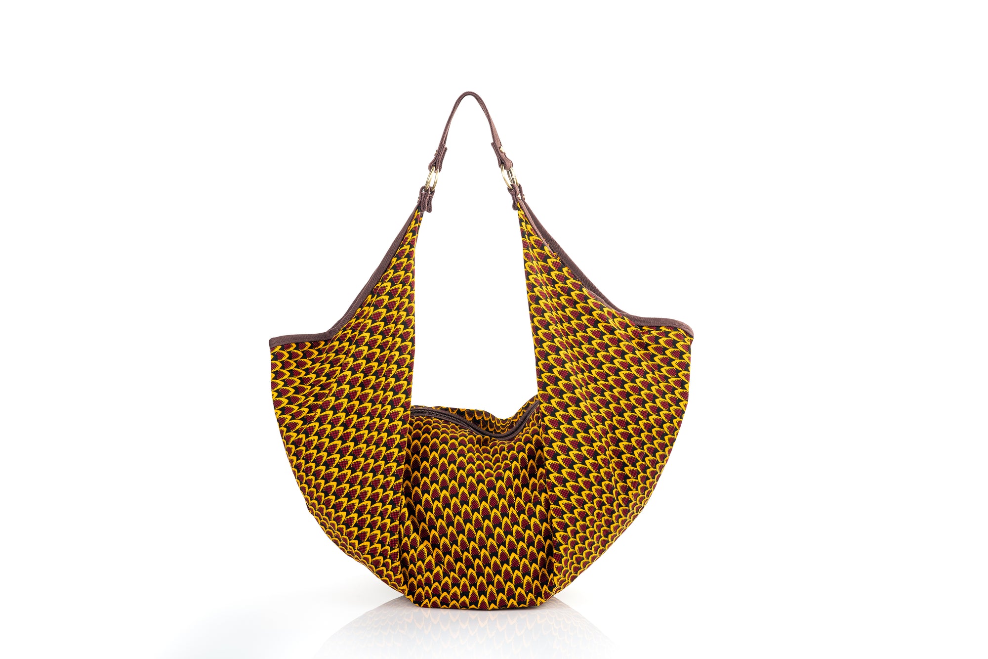 ZOLA | Black & Yellow Pineapple Print Ankara Hobo Bag