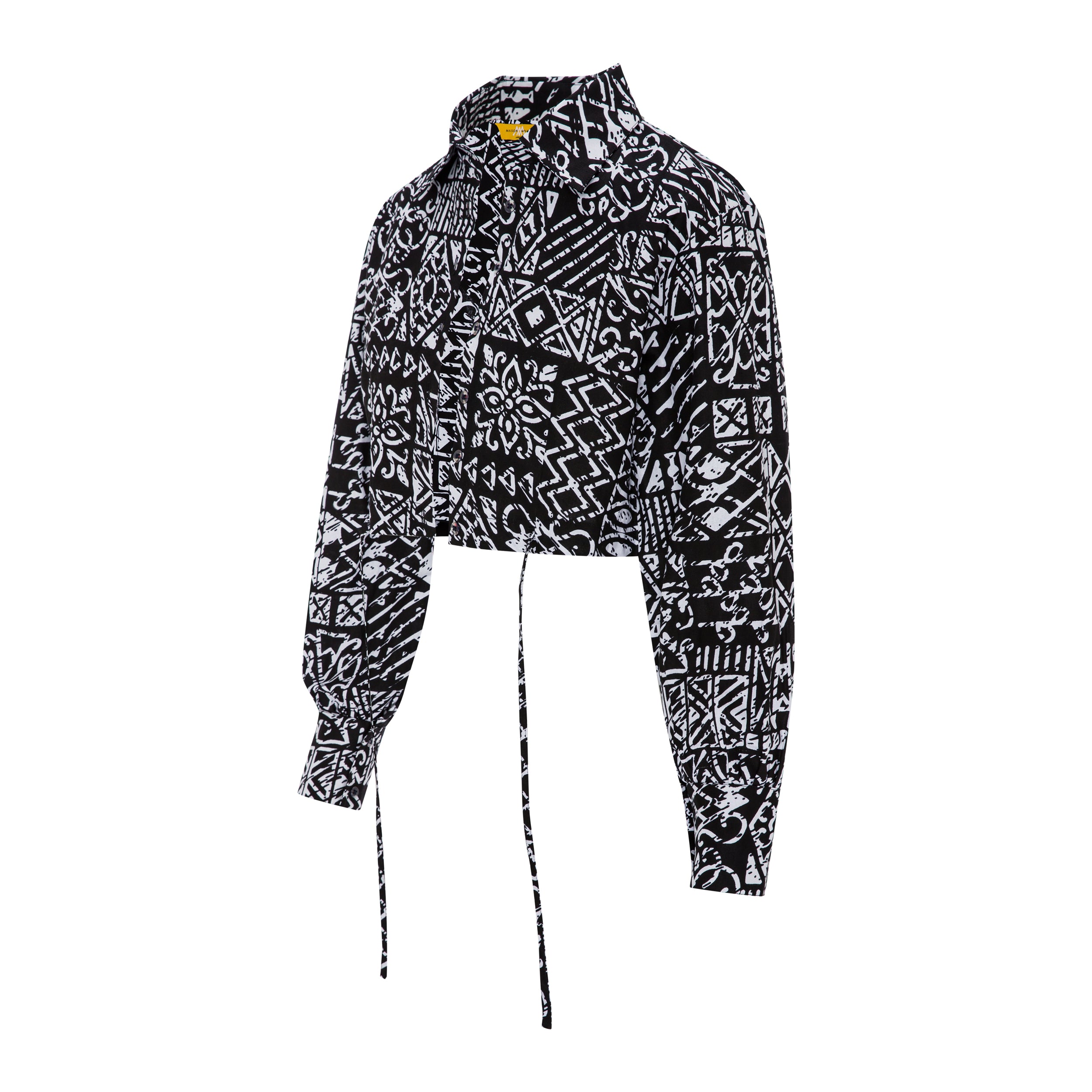 DIJE | Black & White Ankara Bolero Crop Jacket