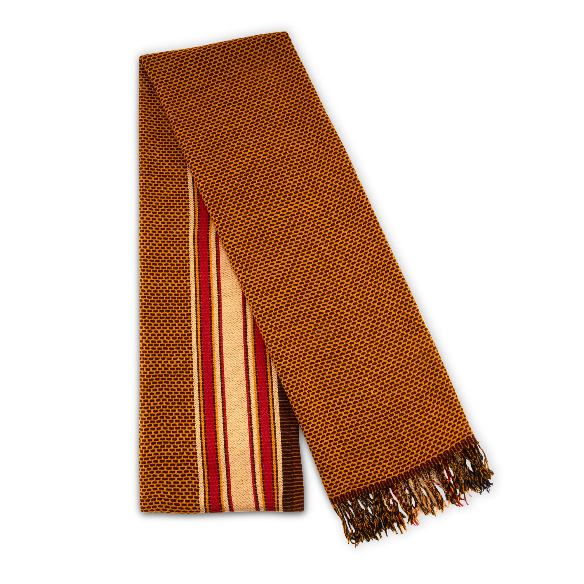 Golden Yellow & Brown Kikoy Scarf/Wrap