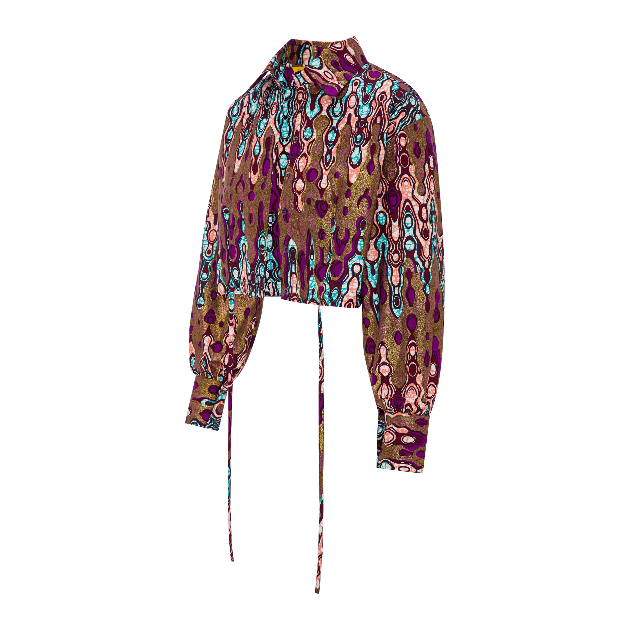 DIJE | Shimmery Purple Ankara Wax Bolero Crop Bolero Crop Jacket