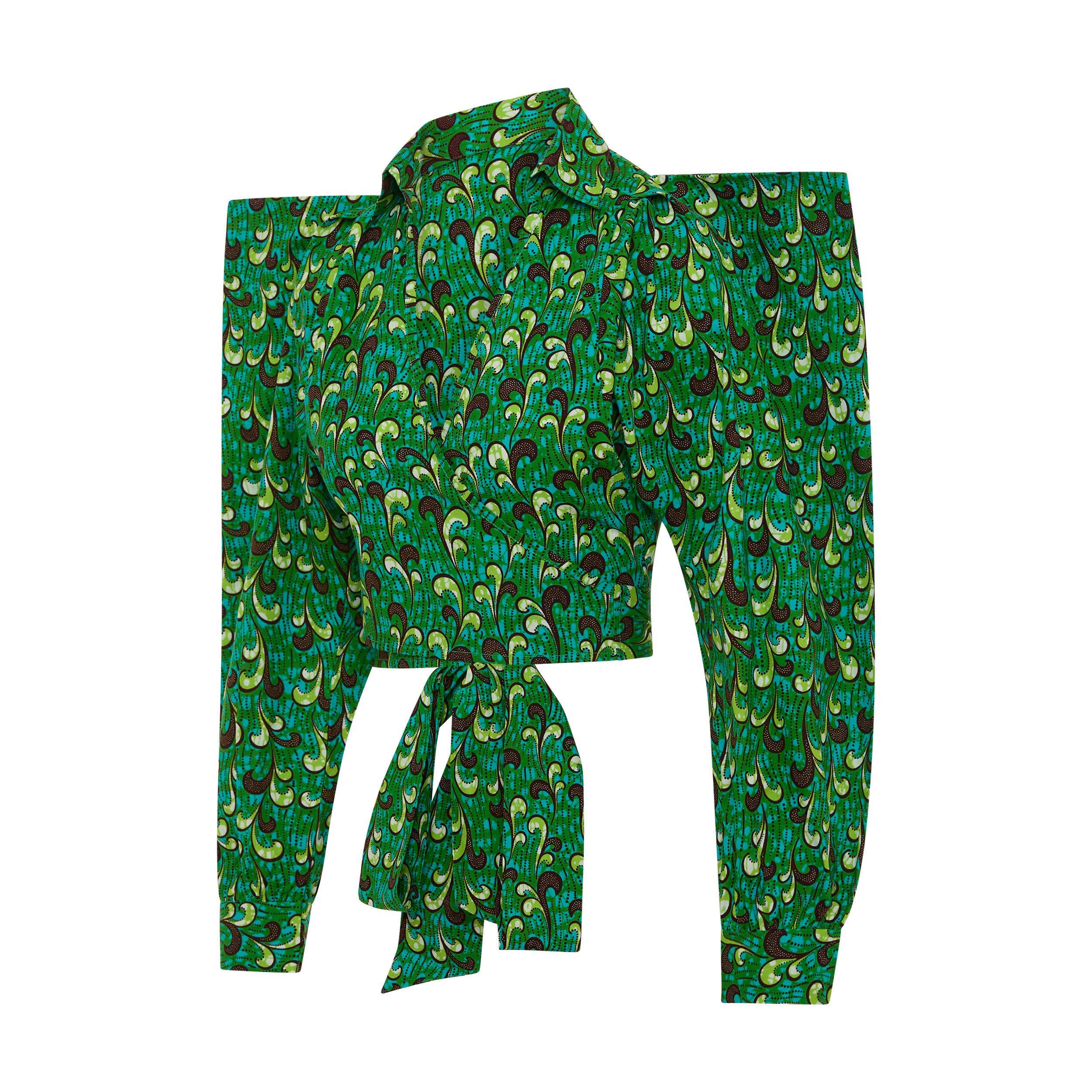 ZAHARA Emerald Green Ankara Crop Top