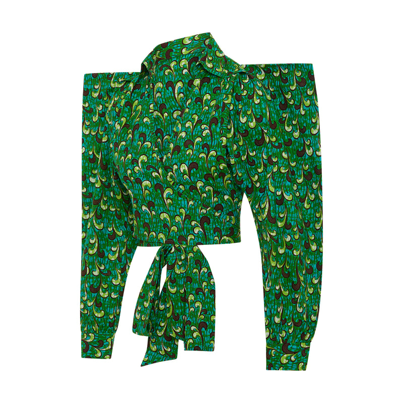 ZAHARA Emerald Green Ankara Crop Top