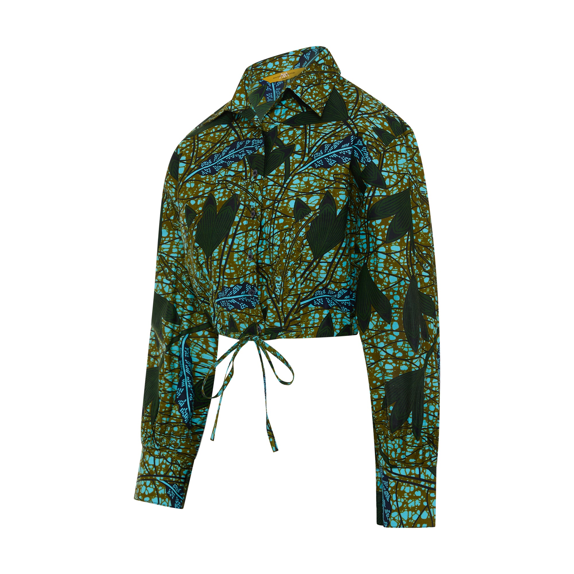 DIJE | Teal Green Ankara Bolero Crop Jacket