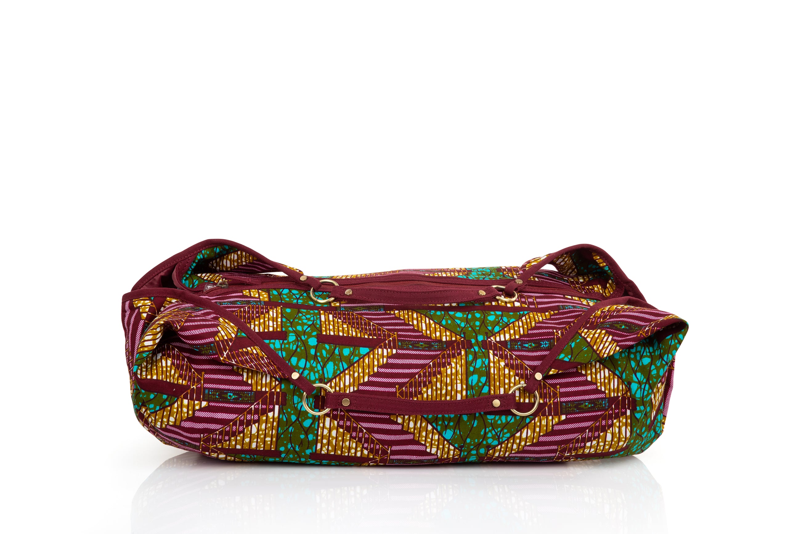 ZOLA | Burgundy & Teal Multicolour Ankara Hobo Bag