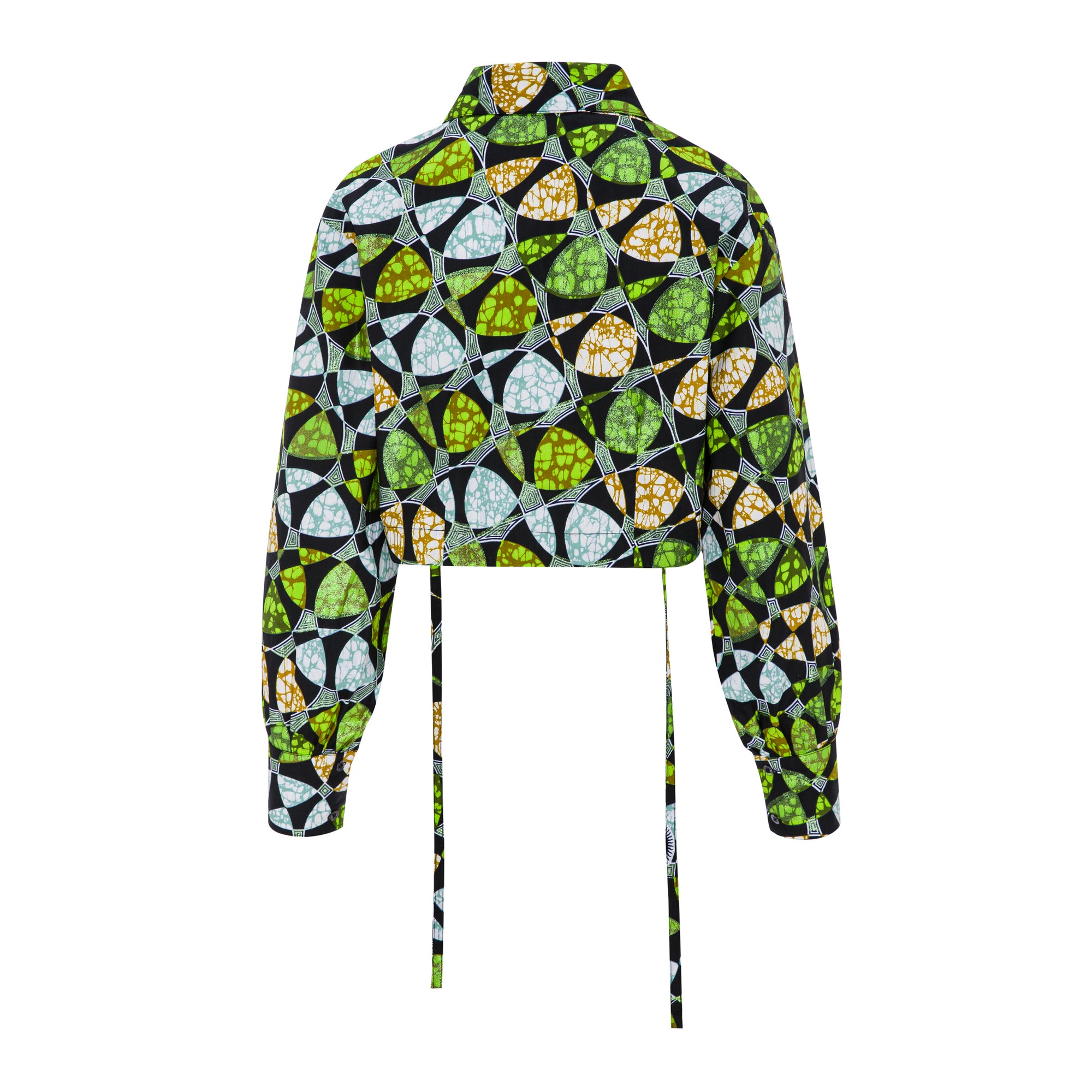 DIJE | Shimmery Green Ankara Wax Bolero Crop Jacket