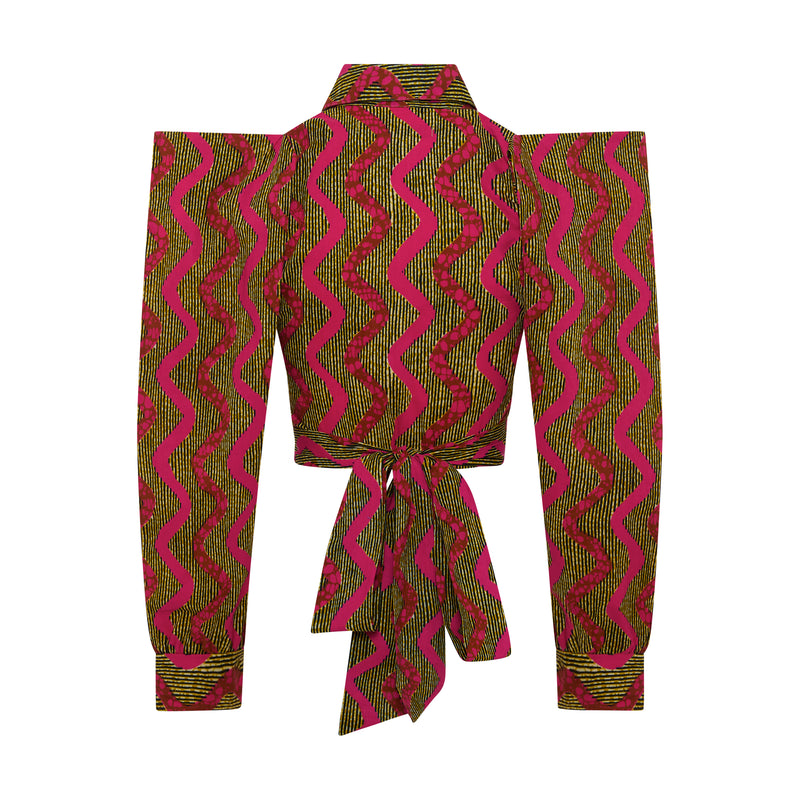 ZAHARA Pink Ankara Crop Top