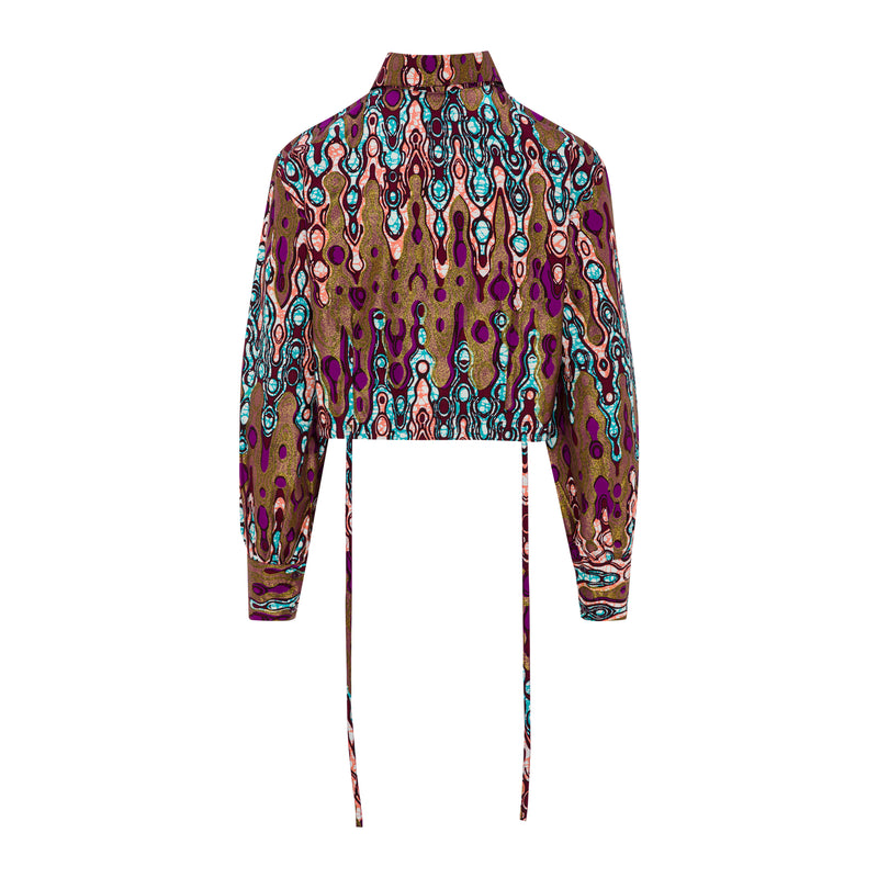 DIJE | Shimmery Purple Ankara Wax Bolero Crop Bolero Crop Jacket