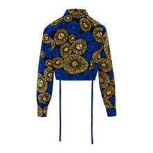 DIJE | Royal Blue & Brown Ankara Bolero Crop Jacket