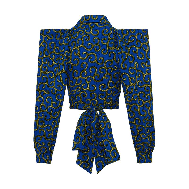 ZAHARA Royal Blue Ankara Crop Top