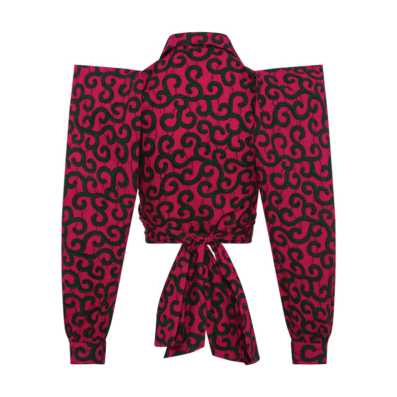 ZAHARA Fuscia Pink Ankara Crop Top