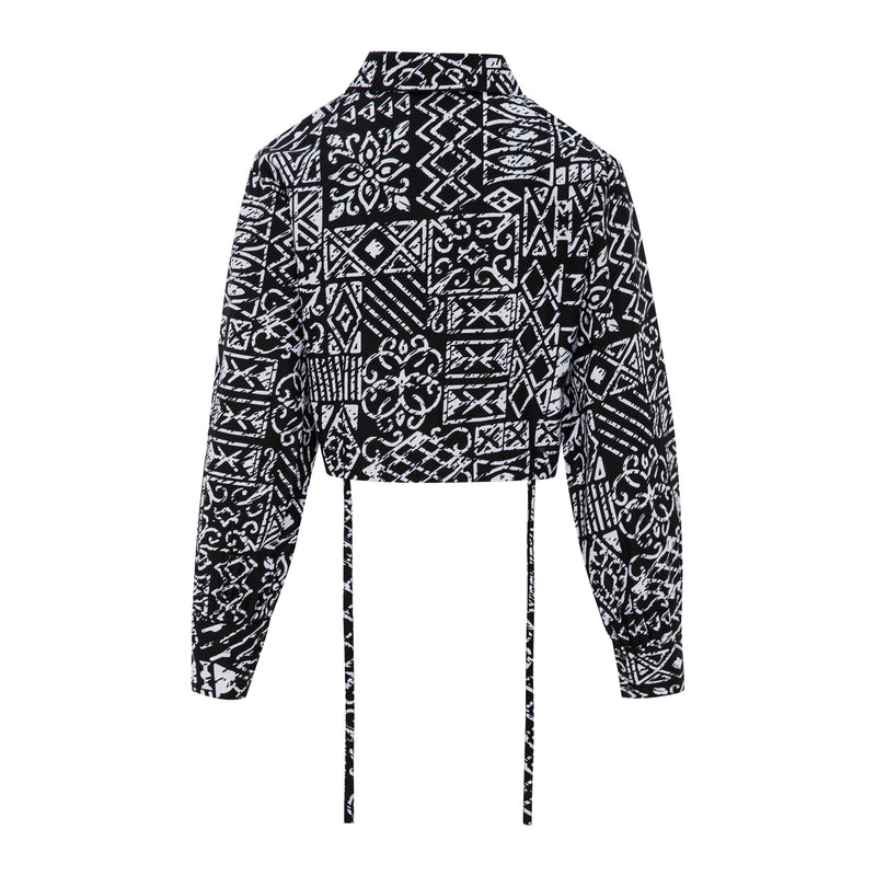 DIJE | Black & White Ankara Bolero Crop Jacket