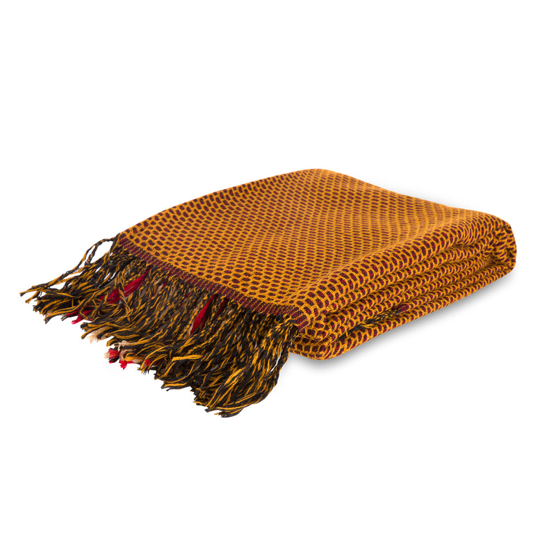 Golden Yellow & Brown Kikoy Scarf/Wrap