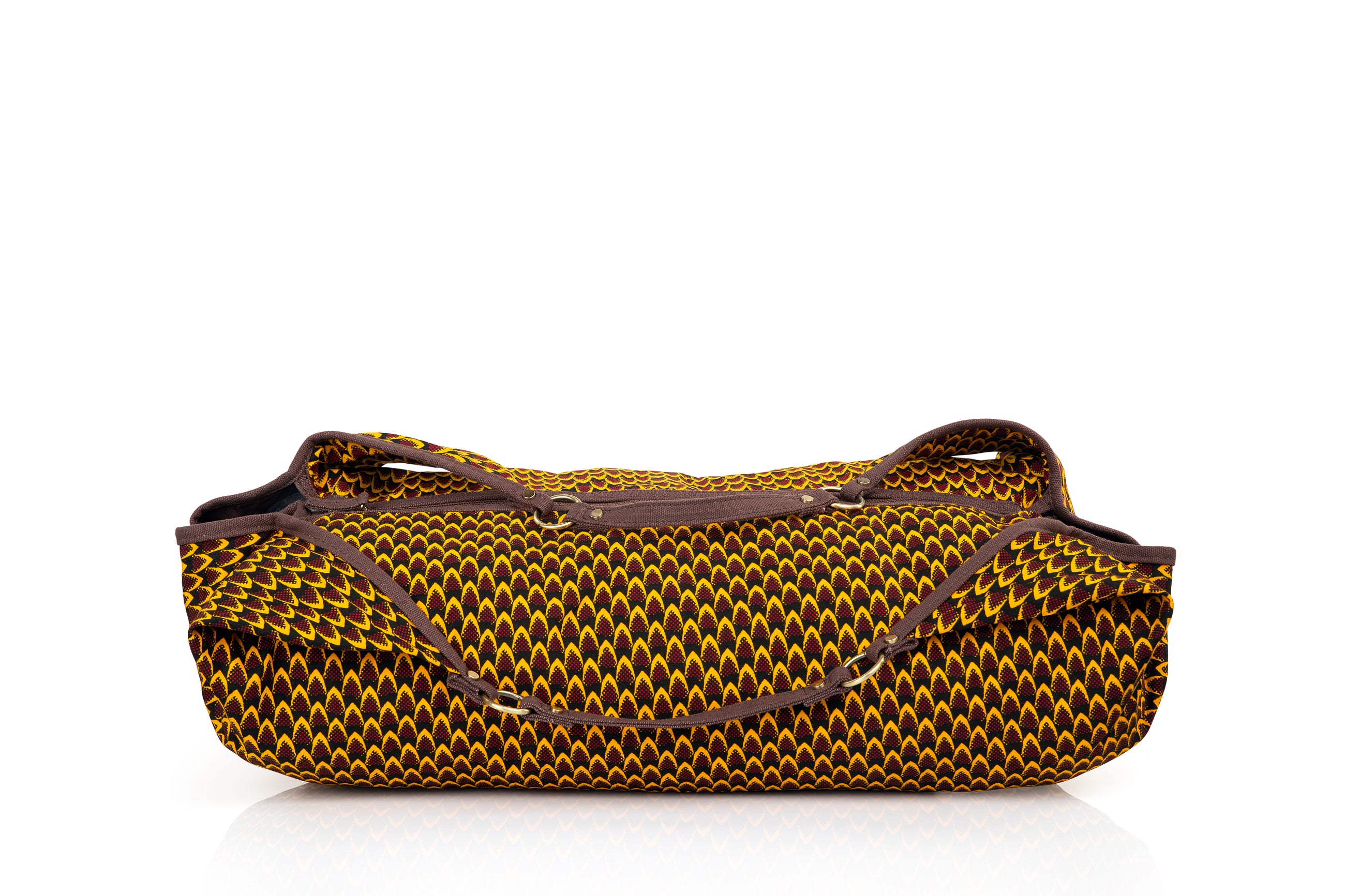 ZOLA | Black & Yellow Pineapple Print Ankara Hobo Bag