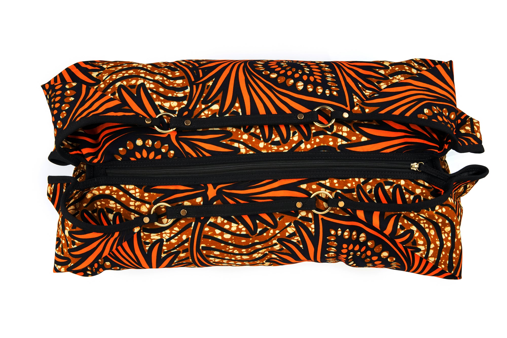 ZOLA | Black & Orange Ankara Hobo Bag