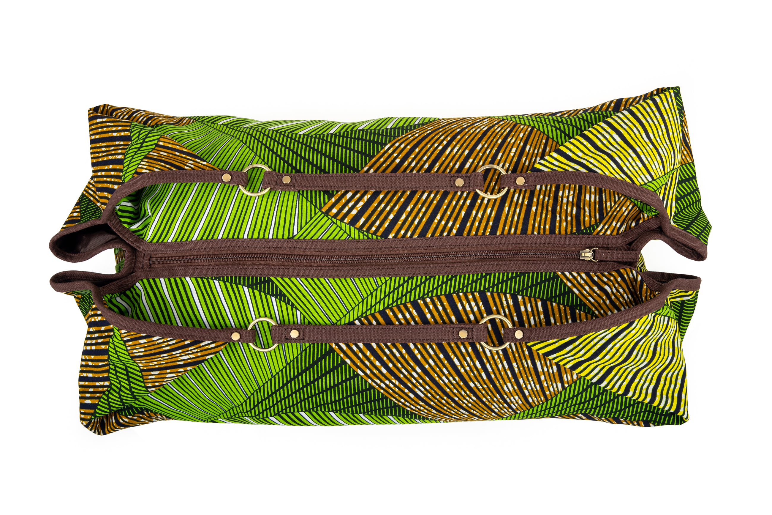 ZOLA | Green & Brown Multicolour Ankara Hobo Bag