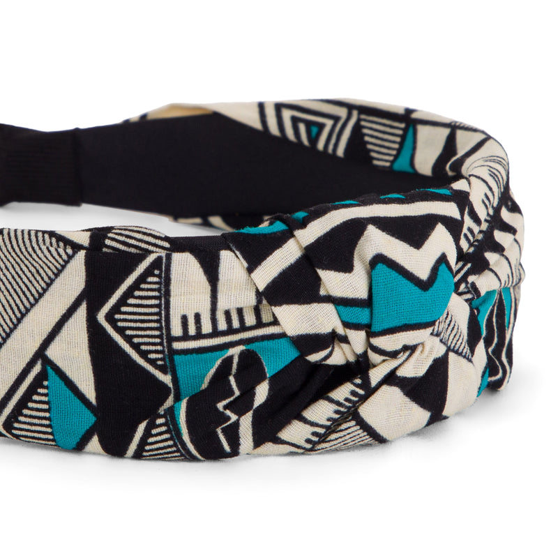 NANA | Black & Blue Ankara Alice Headband
