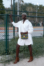 THEMBEKA | Blue Kente Style Ankara Crossbody Bag