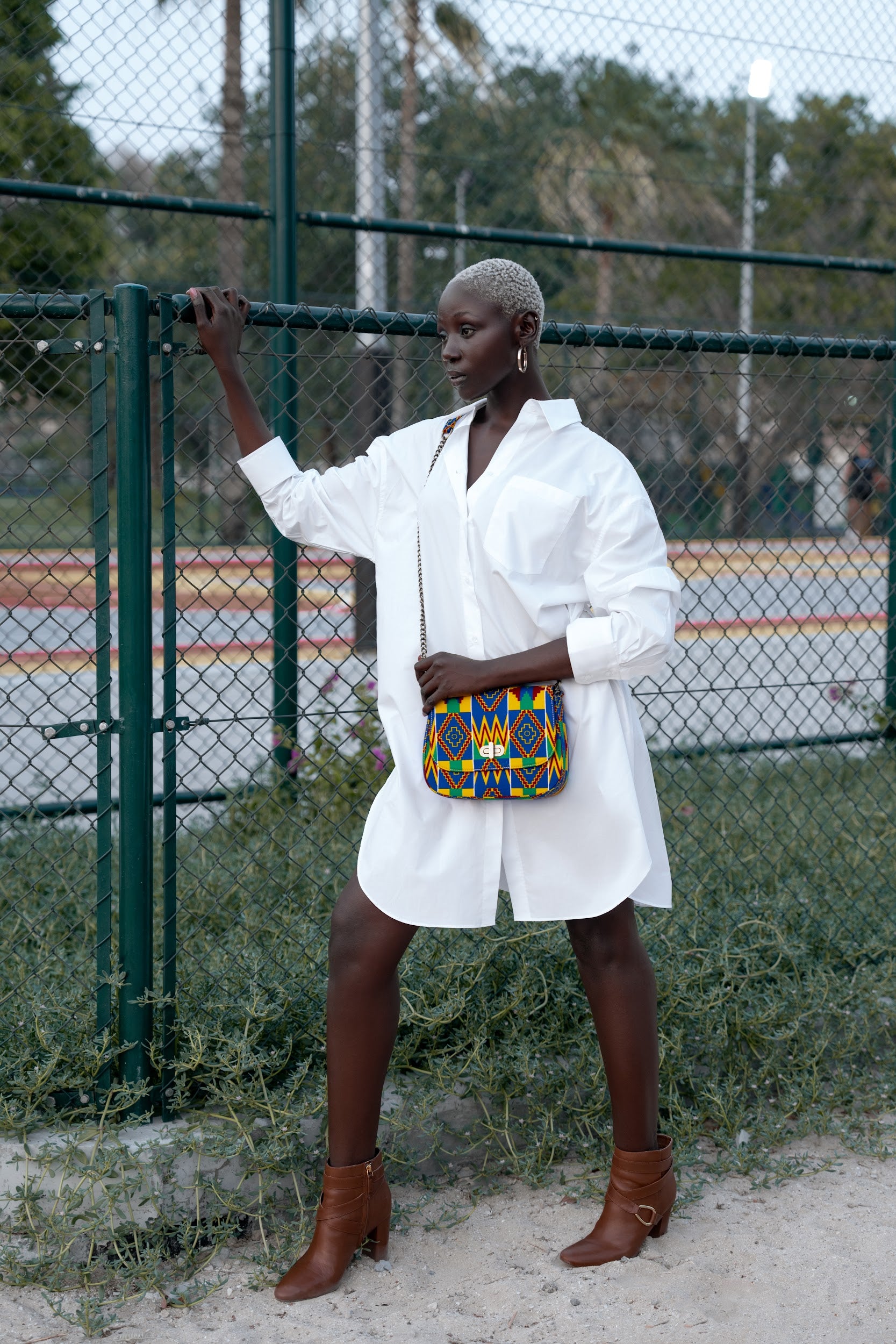 THEMBEKA | Blue Kente Style Ankara Crossbody Bag