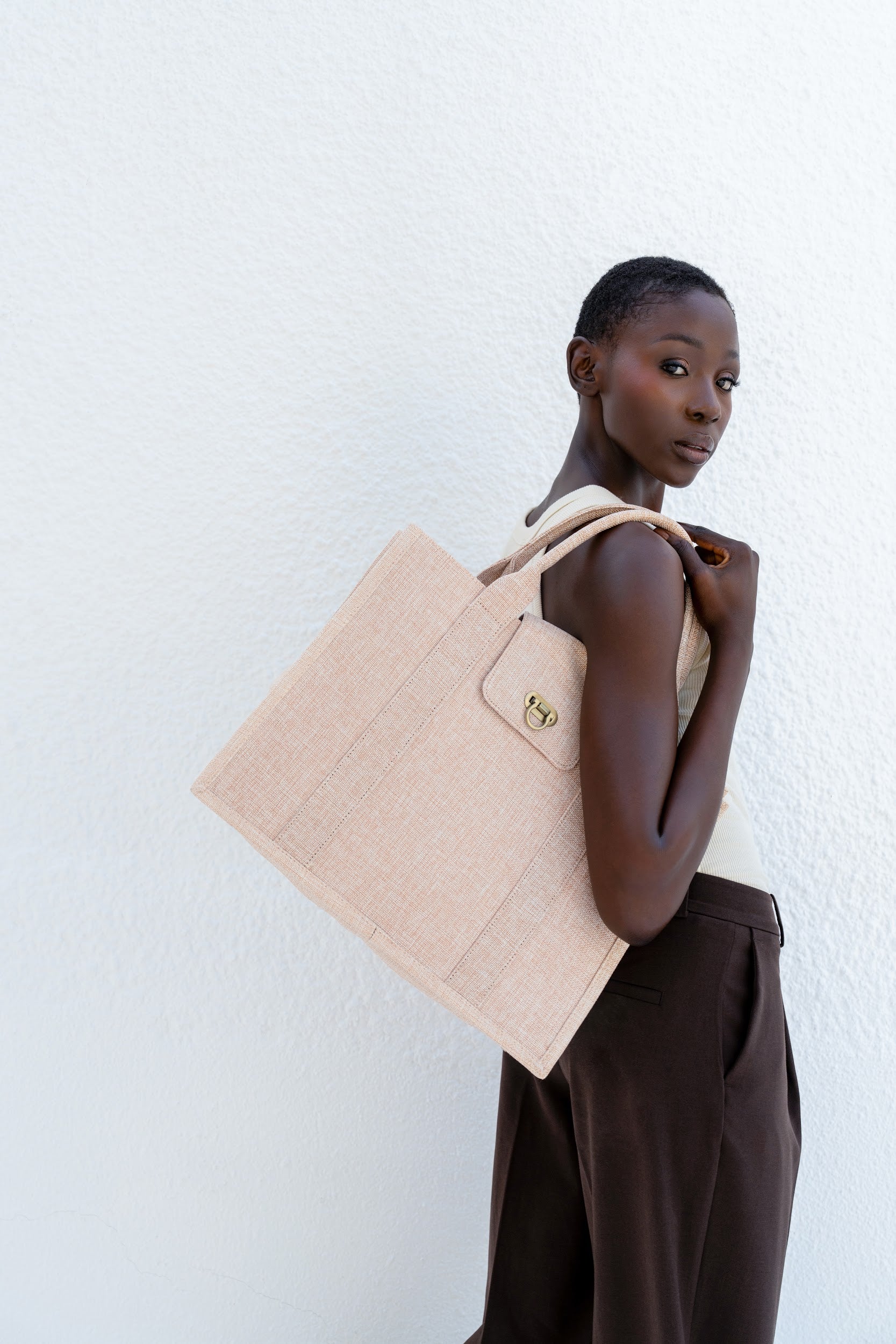 ZVESE | Creamy Beige Travel Tote Bag