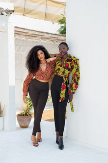 ZAHARA Pink Ankara Crop Top