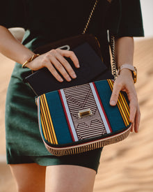 THEMBEKA | Teal Kente Style Ankara Crossbody Bag