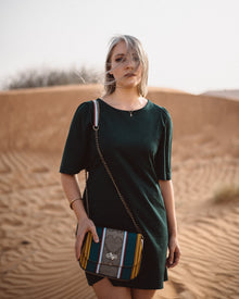 THEMBEKA | Teal Kente Style Ankara Crossbody Bag