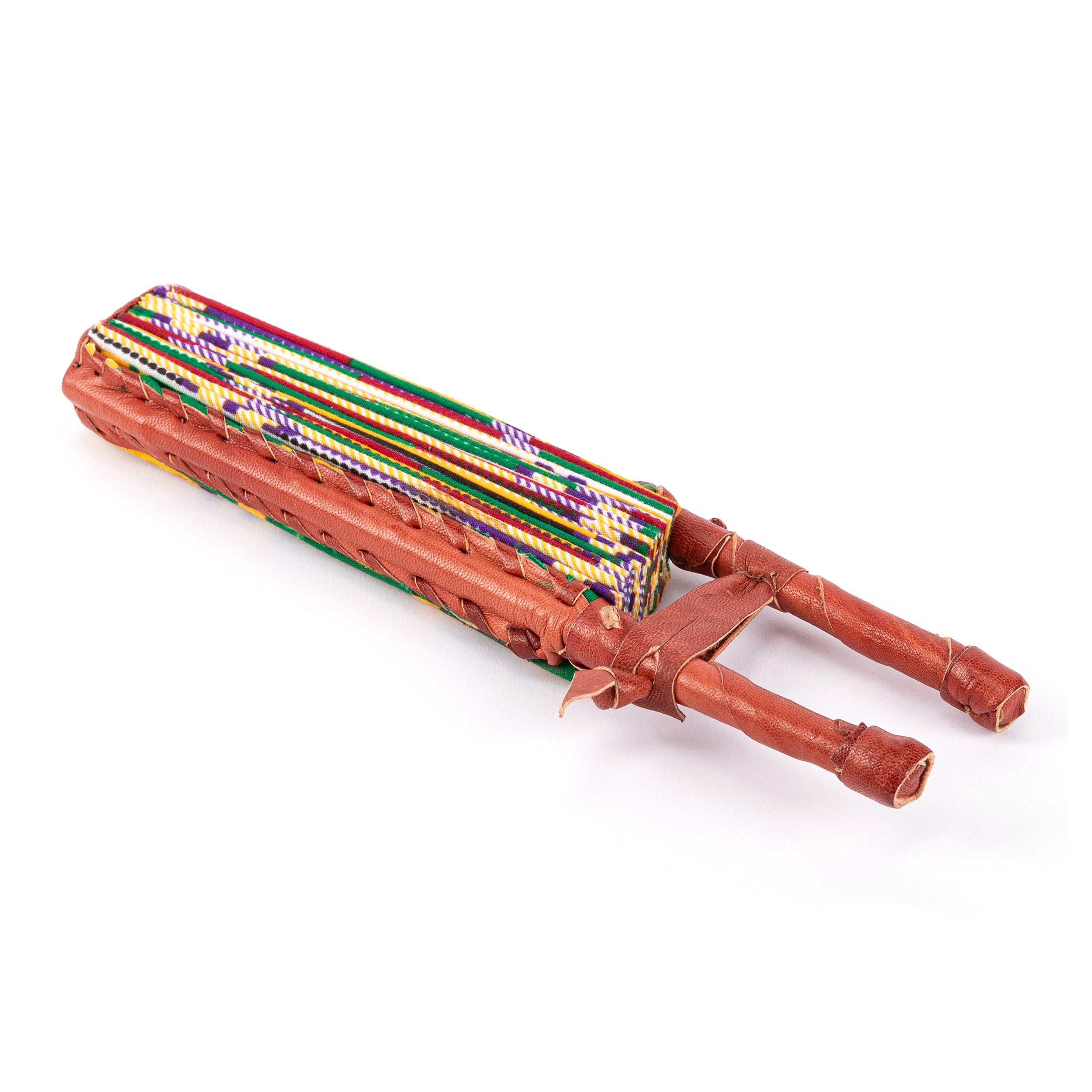 MFRAMA | Green & Purple Multicolour Ankara Folding Hand Fan