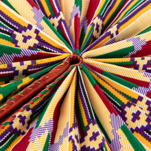 MFRAMA | Green & Purple Multicolour Ankara Folding Hand Fan