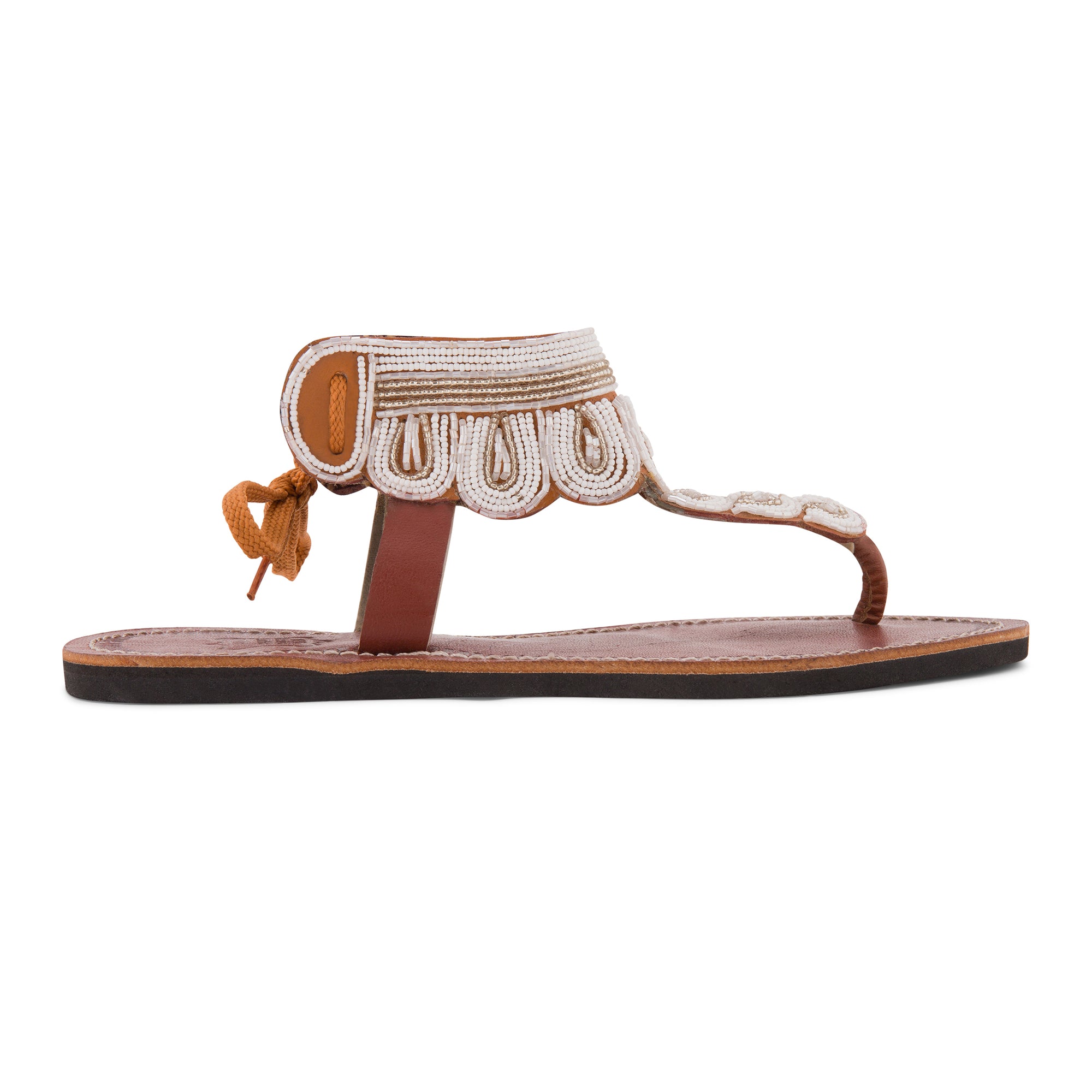 Simba Crystal White Maasai Gladiator Sandals