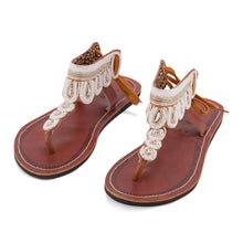 Simba Crystal White Maasai Gladiator Sandals